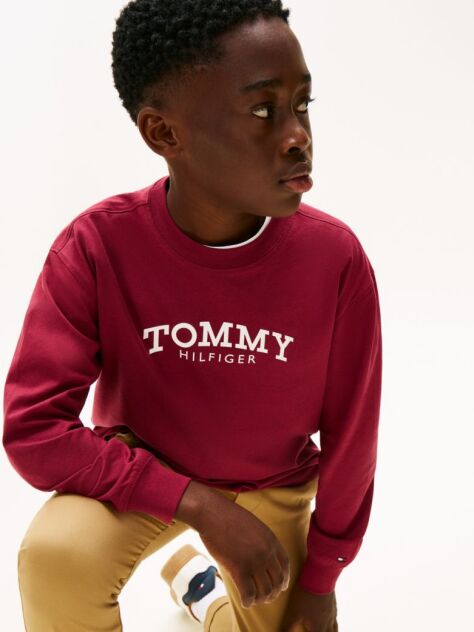 Red Logo Print Long Sleeve T-Shirt  Boys