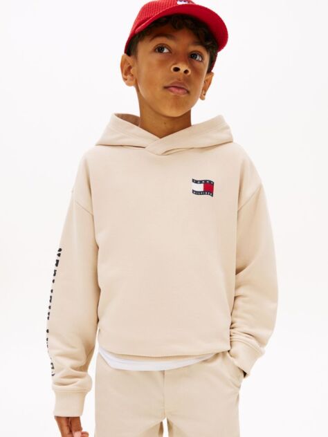 Beige Wavy Flag Terry Hoody  Boys