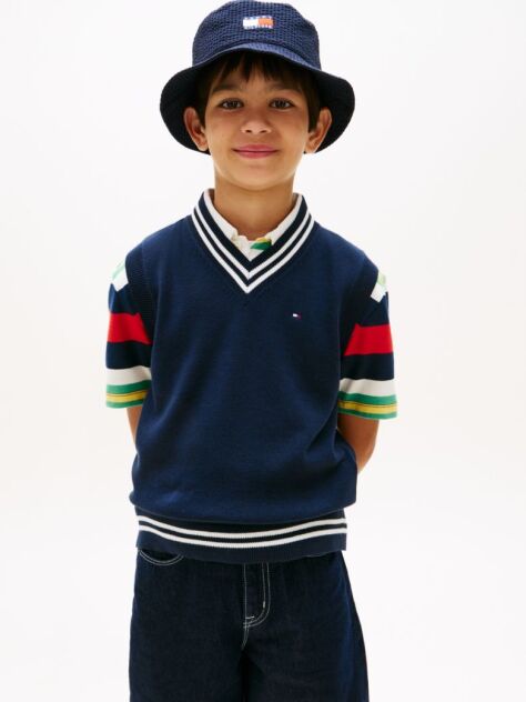 Blue Essential V-Neck Sweater Vest  Boys