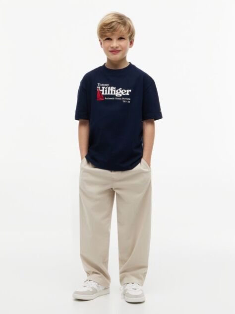Blue Logo Embroidery Pique T-Shirt  Boys