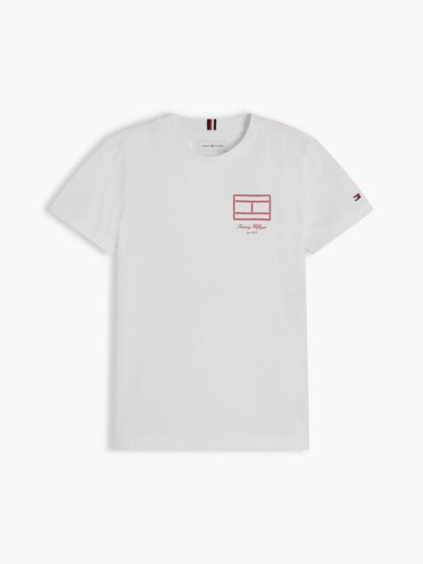 White Outline Flag Logo Jersey T-Shirt  Boys