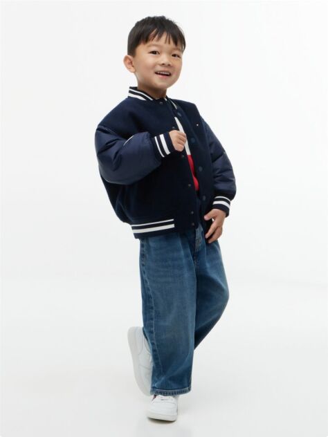Blue Graphic Elasticated Waist Wide Leg Jeans  Boys