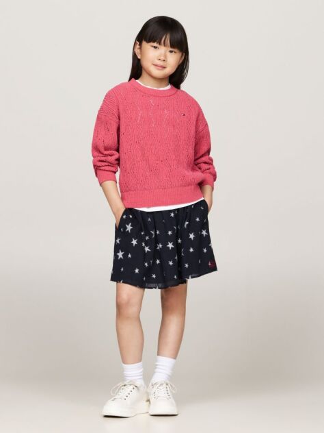 Red Chenille Open Knit Relaxed Jumper  Girls