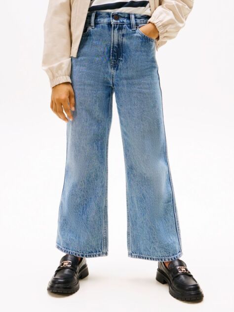 Blue Sequin Flag Wide Leg Jeans  Girls