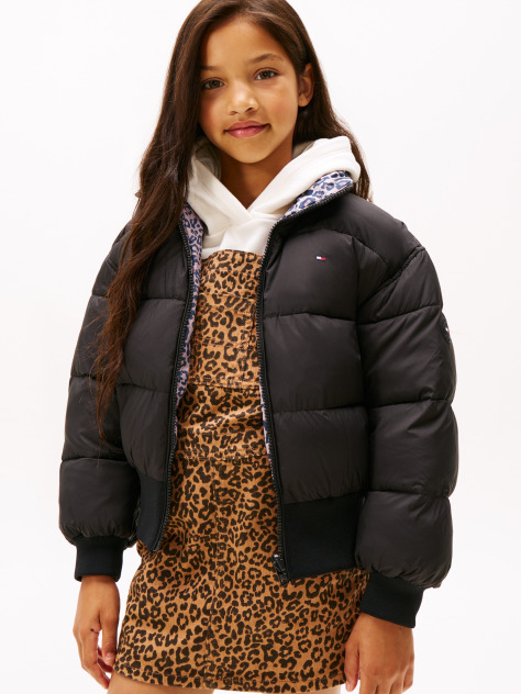 Multi Reversible Relaxed Puffer Bomber Jacket  Girls