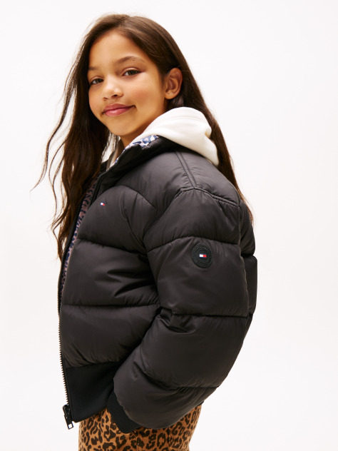 Multi Reversible Relaxed Puffer Bomber Jacket  Girls