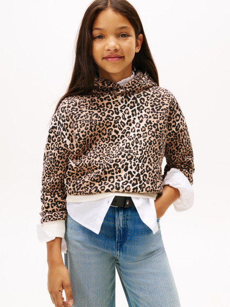 Multi Leopard Hoodie  Girls