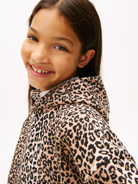 Multi Leopard Hoodie  Girls