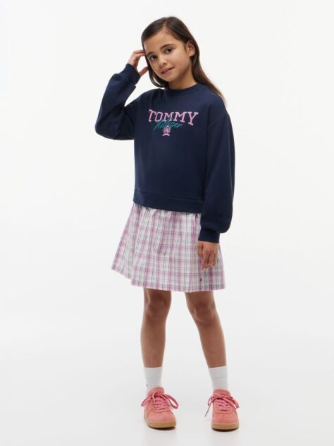 Multi Essential Crest Sweatshirt Dress  Girls