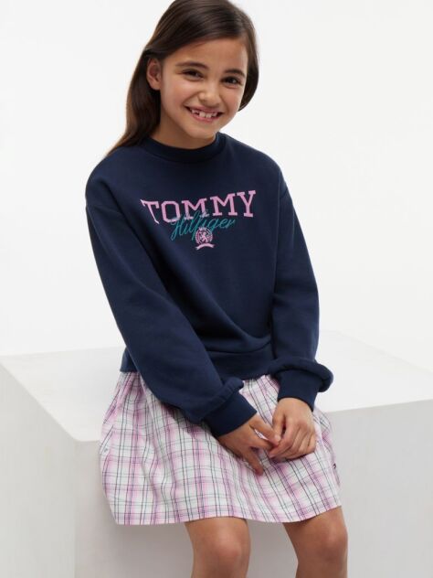 Multi Essential Crest Sweatshirt Dress  Girls