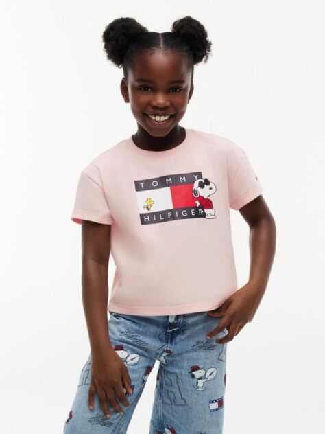 Pink Peanuts® Flag Graphic Relaxed T-Shirt  Girls