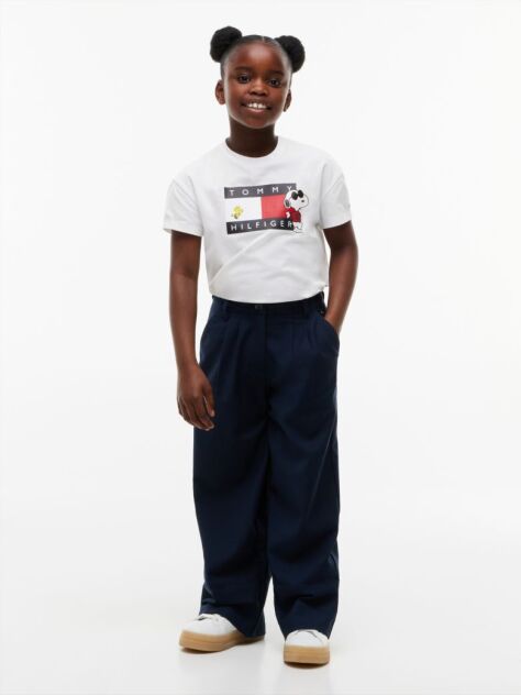 White Peanuts® Flag Graphic Relaxed T-Shirt  Girls