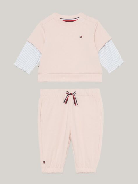 Pink Ithaca Stripe Sleeve Sweatshirt And Joggers Set  Newborn