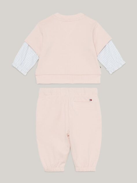 Pink Ithaca Stripe Sleeve Sweatshirt And Joggers Set  Newborn
