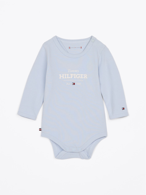 Blue Hilfiger Monotype Long Sleeve Bodysuit  Newborn