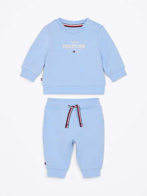 Blue Hilfiger Monotype Sweatshirt And Joggers Set  Newborn