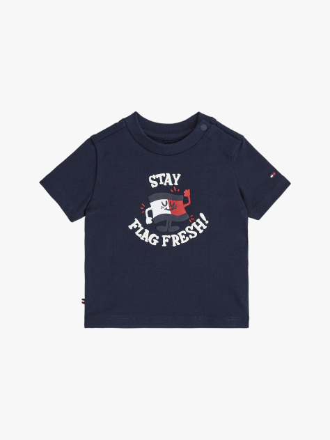 Blue Graphic Crew Neck T-Shirt  Newborn