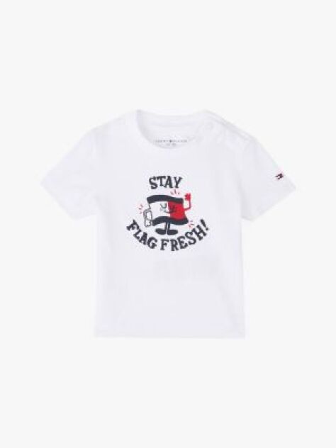 White Graphic Crew Neck T-Shirt  Newborn