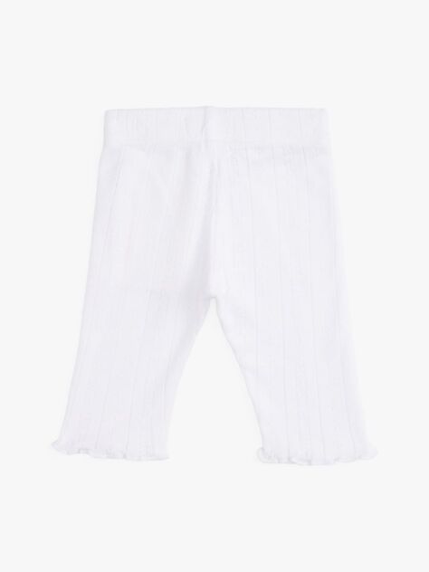 White Pointelle Knit Slim Leggings  Newborn