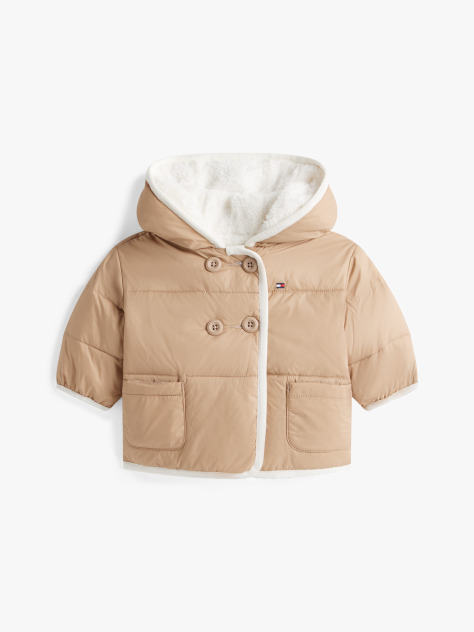 Beige Reversible Teddy Fleece Jacket  Newborn