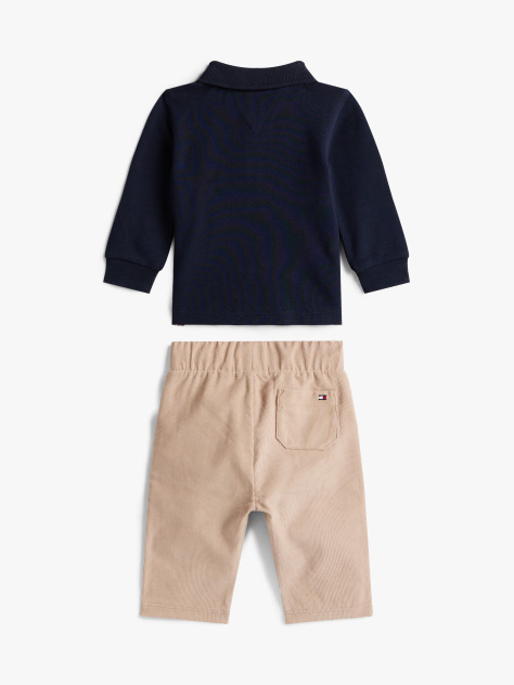 Beige Polo And Pant Giftbox  Newborn