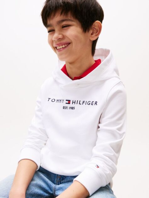 White Essential Logo Hoody  Kids Unisex