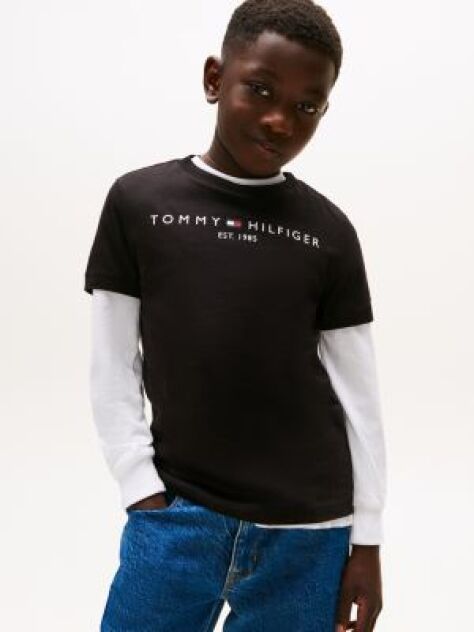 Black Essential Organic Cotton Logo T-Shirt  Kids Unisex