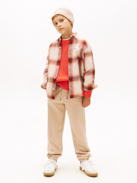 Beige Brushed Fleece Regular Joggers  Kids Unisex