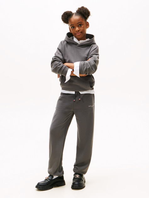 Grey Brushed Fleece Regular Joggers  Kids Unisex