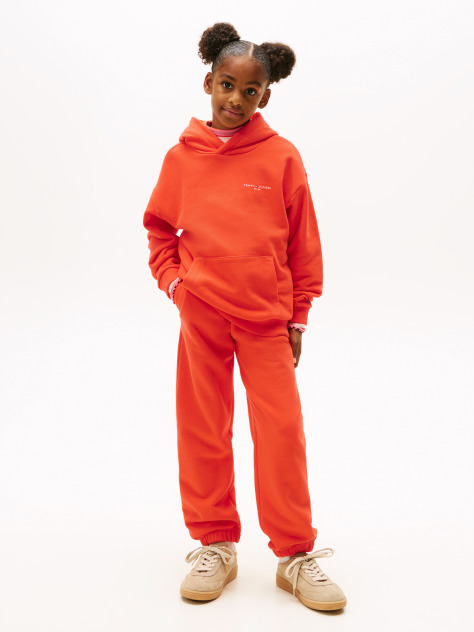 Orange Brushed Fleece Regular Joggers  Kids Unisex