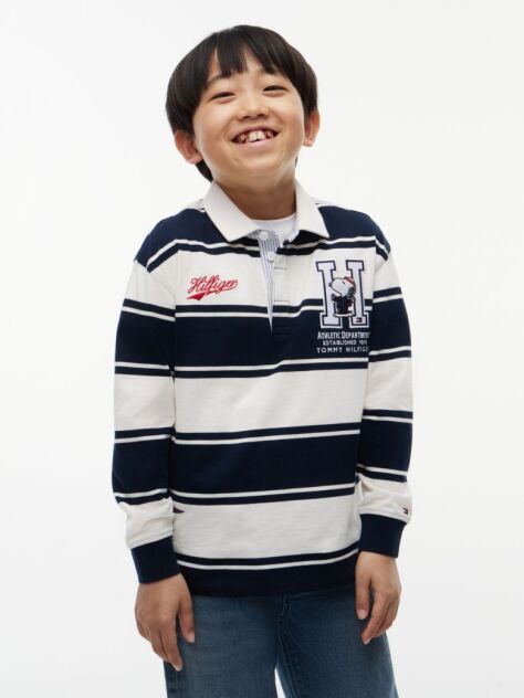 Multi Regular Fit Peanuts® Rugby Stripe Polo Shirt  Kids Unisex