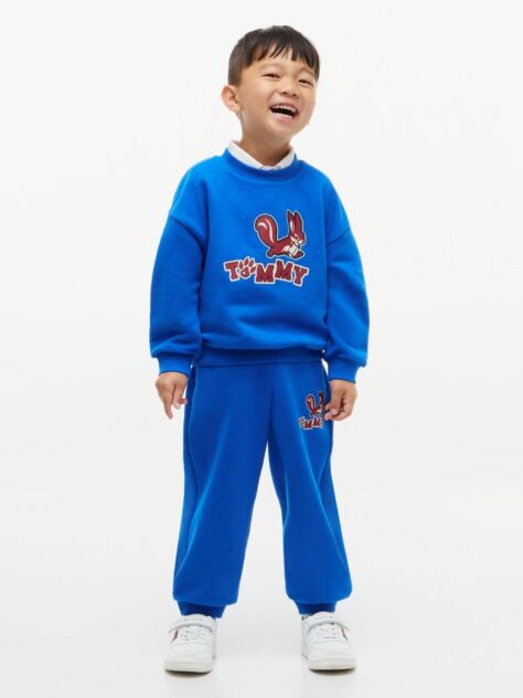 Blue Terry Sweatshirt And Joggers Set  Kids Unisex