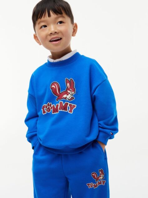 Blue Terry Sweatshirt And Joggers Set  Kids Unisex