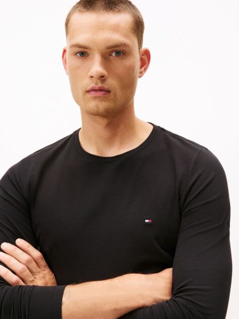 Black Long Sleeve Extra Slim Fit T-Shirt  Men