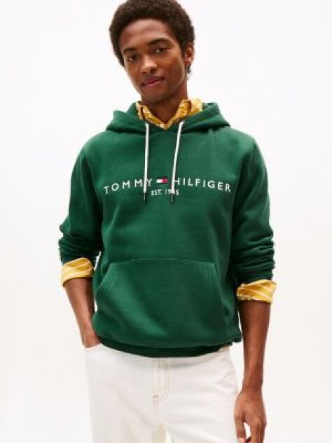 Green Tommy Logo Hoody  Men