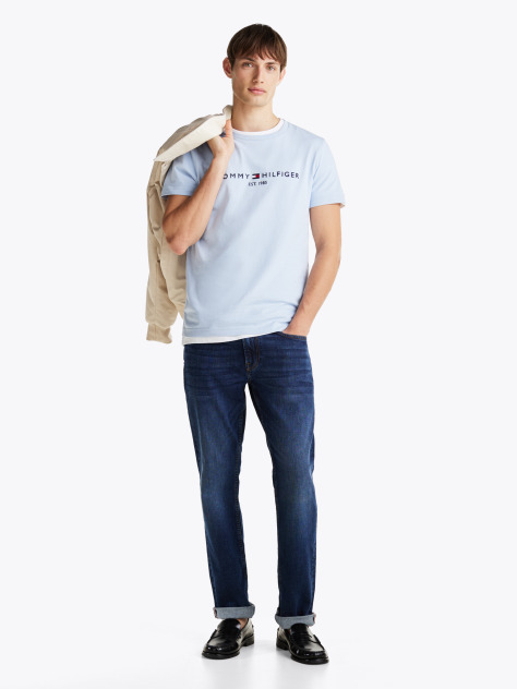 Blue Logo Slim Fit Jersey T-Shirt  Men