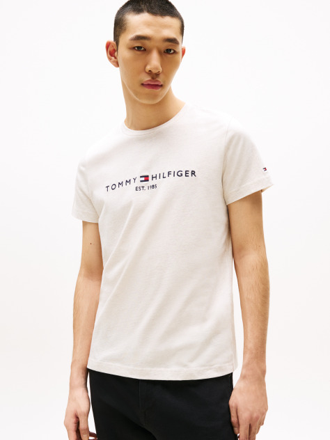 Beige Logo Slim Fit Jersey T-Shirt  Men