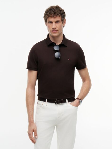 Brown 1985 Collection Regular Fit Pique Polo  Men