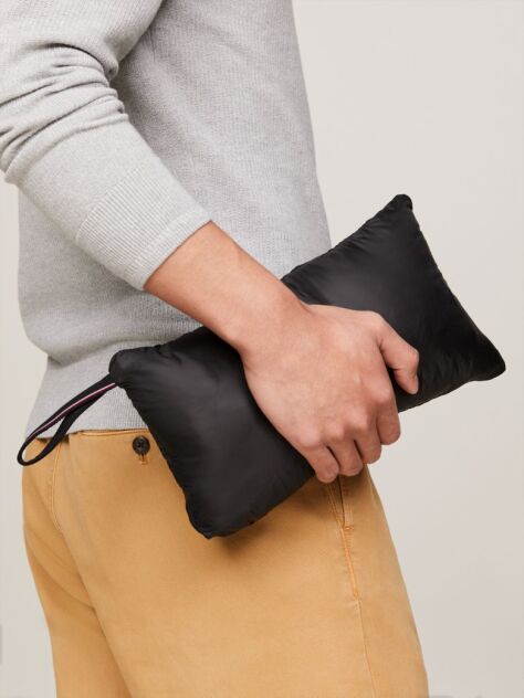 Black PACKAGING QUILTED VEST FROM RECYCLED MATERIALS  Men