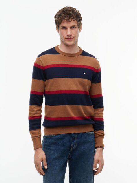 Multi Cotton Cashmere Crew Neck Jumper  Men