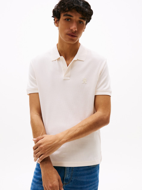 Beige TH Monogram Polo Shirt  Men