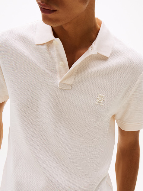 Beige TH Monogram Polo Shirt  Men
