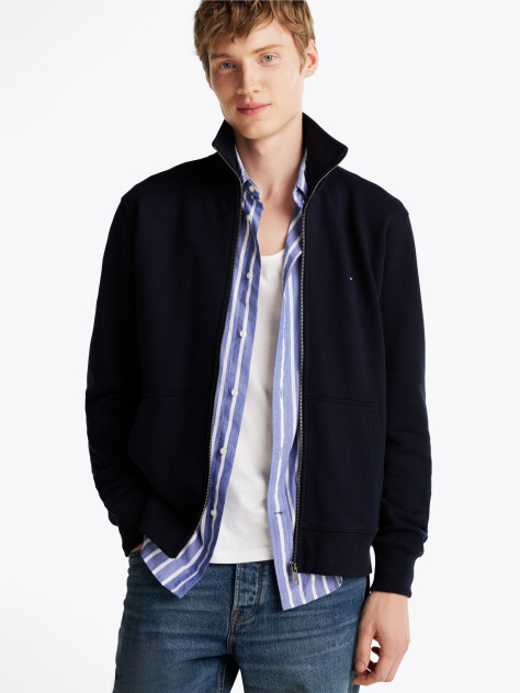 Blue Terry Zip-Thru Sweatshirt  Men