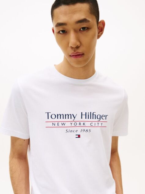 White Logo Crew Neck T-Shirt  Men