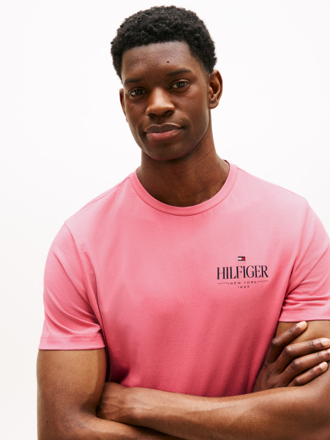 Pink Logo Crew Neck T-Shirt  Men