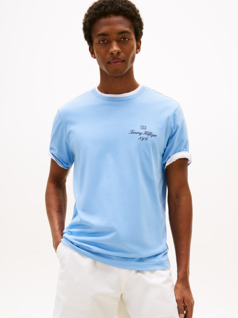 Blue Outline Flag NYC Logo T-Shirt  Men