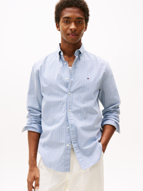 Multi Flex Poplin Small Tartan Shirt  Men