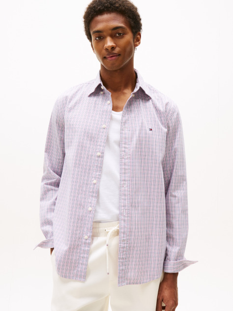 Multi Flex Poplin Small Tartan Shirt  Men