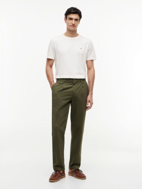 Beige Flag Embroidery T-Shirt  Men