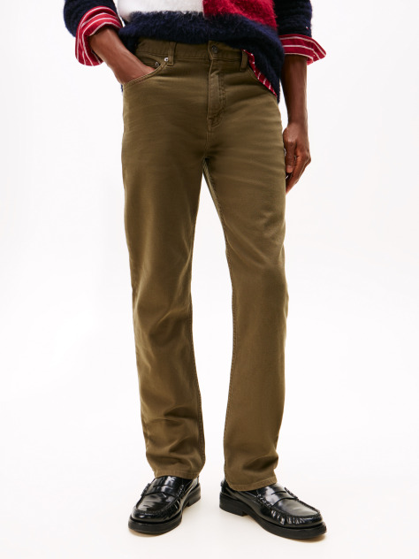 Green Denton Washed Straight Jeans  Men